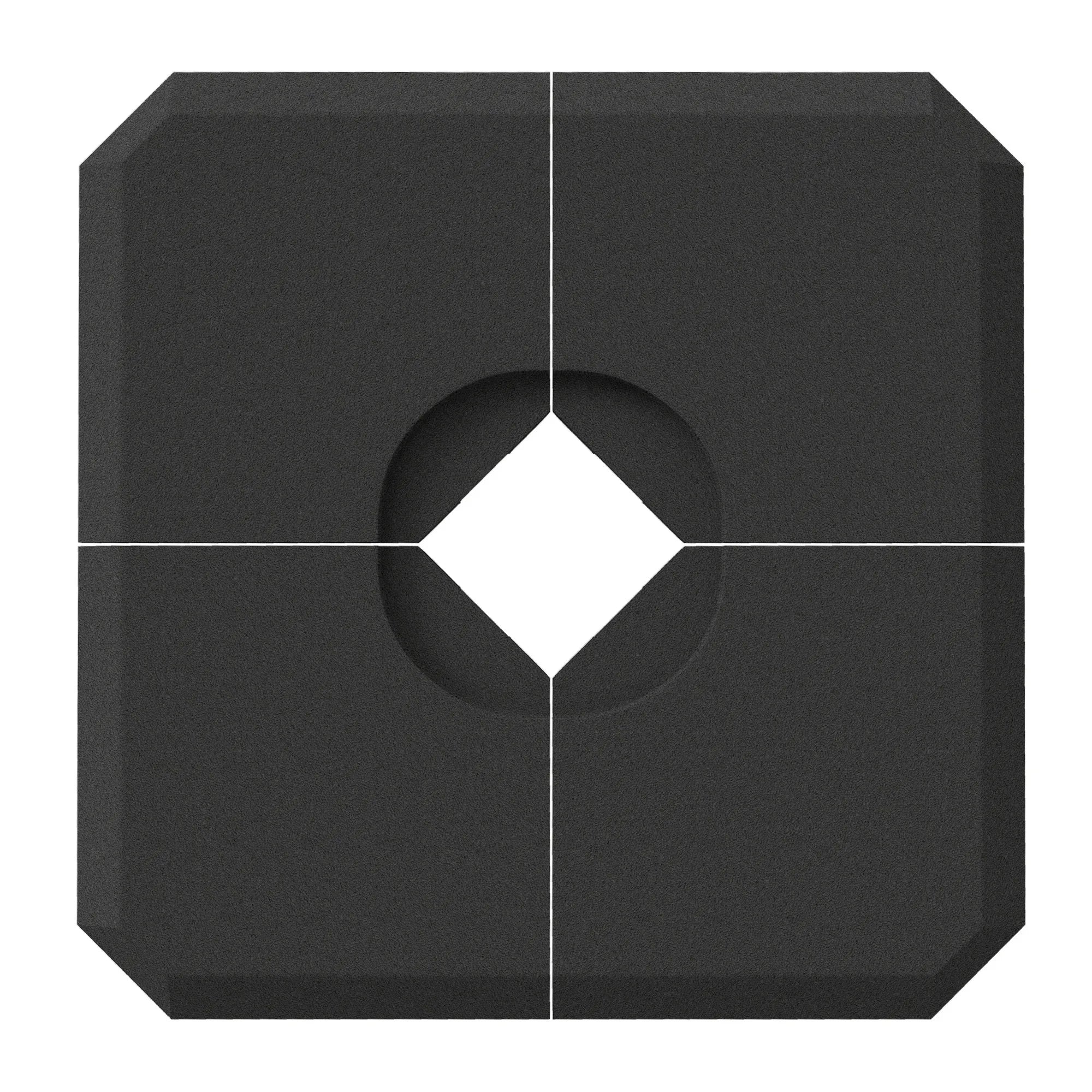 Skėčio pagrindas HDPE 100x100x9,5 cm 4 dalių juodas