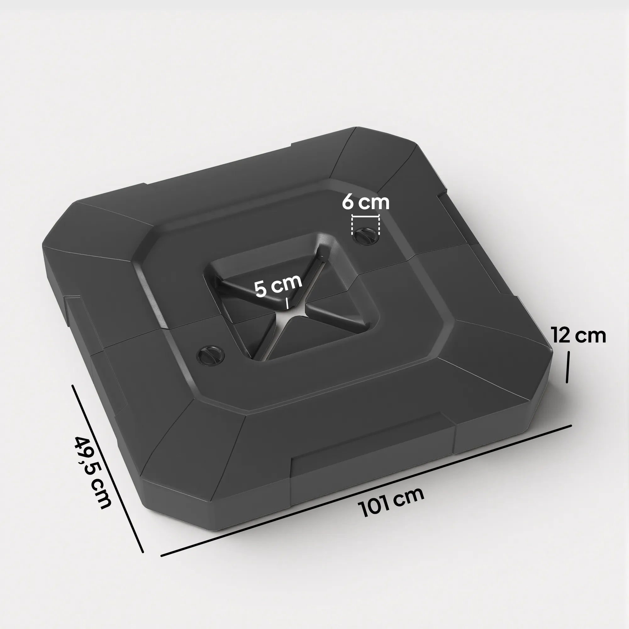 Skėčio stovas 2 dalių HDPE 101x101 cm juodas