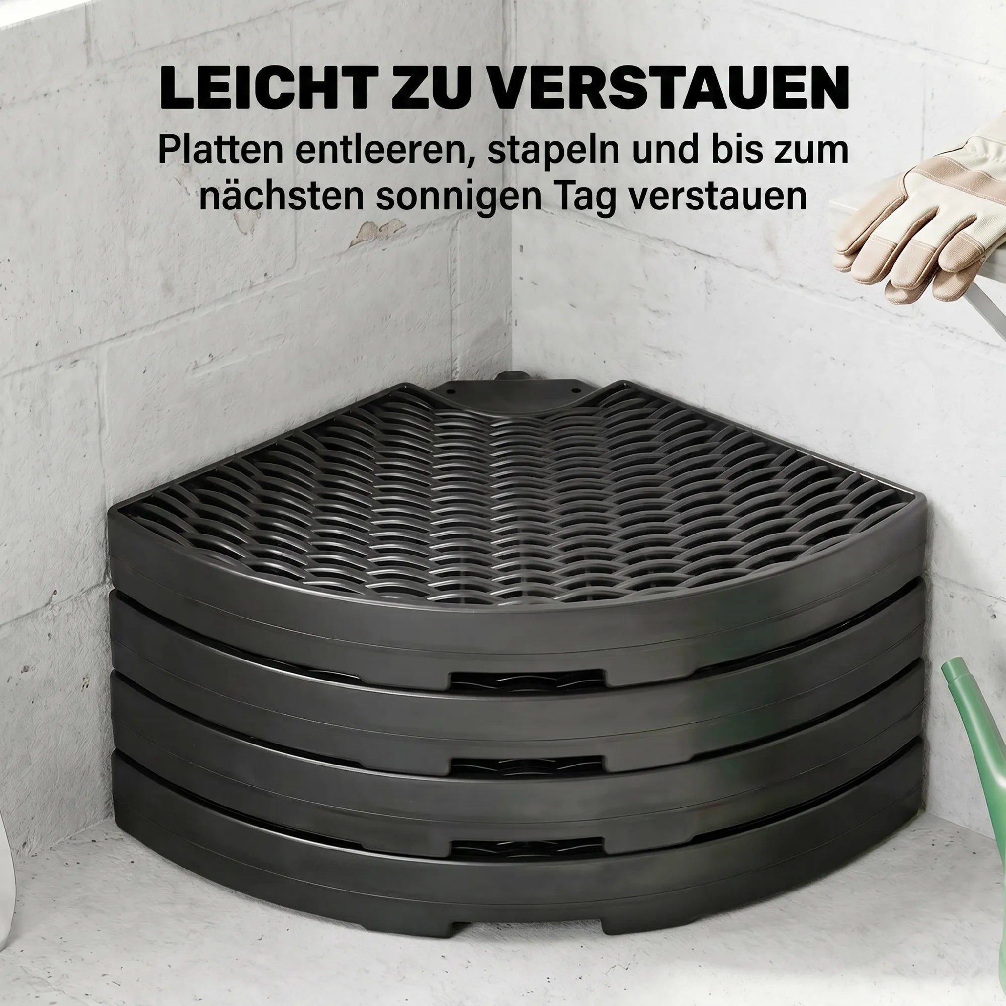 Skėčio stovas bepildomas HDPE 100 x 100 cm juodas