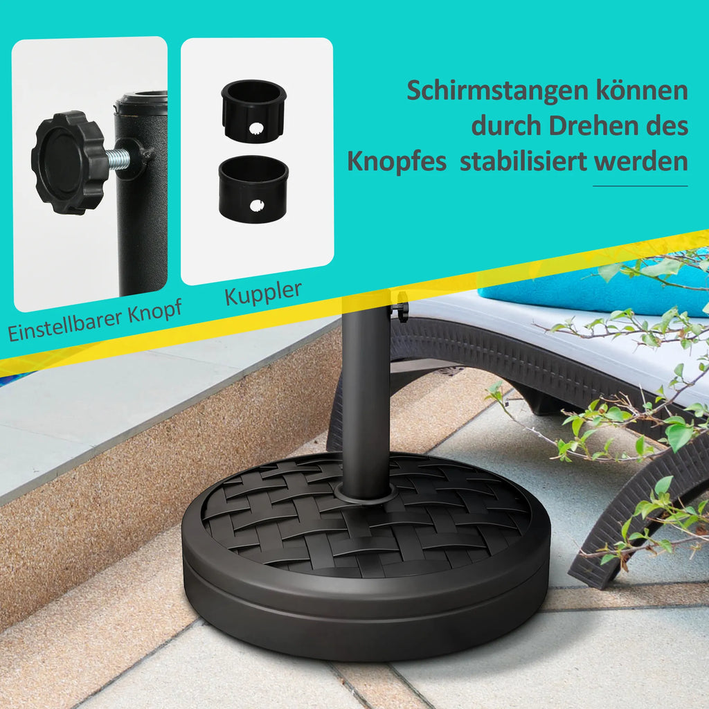 Skėčio stovas betoninis 18 kg, juodas