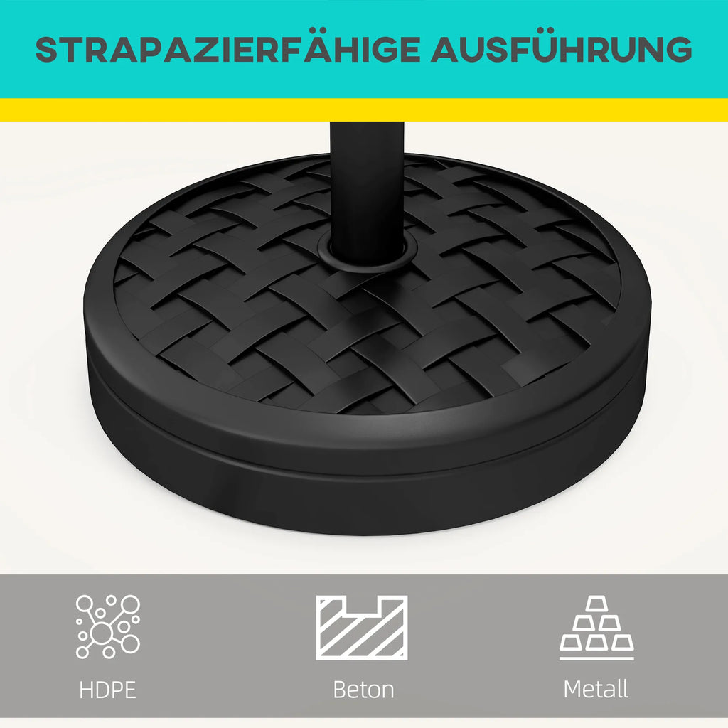 Skėčio stovas betoninis 18 kg, juodas