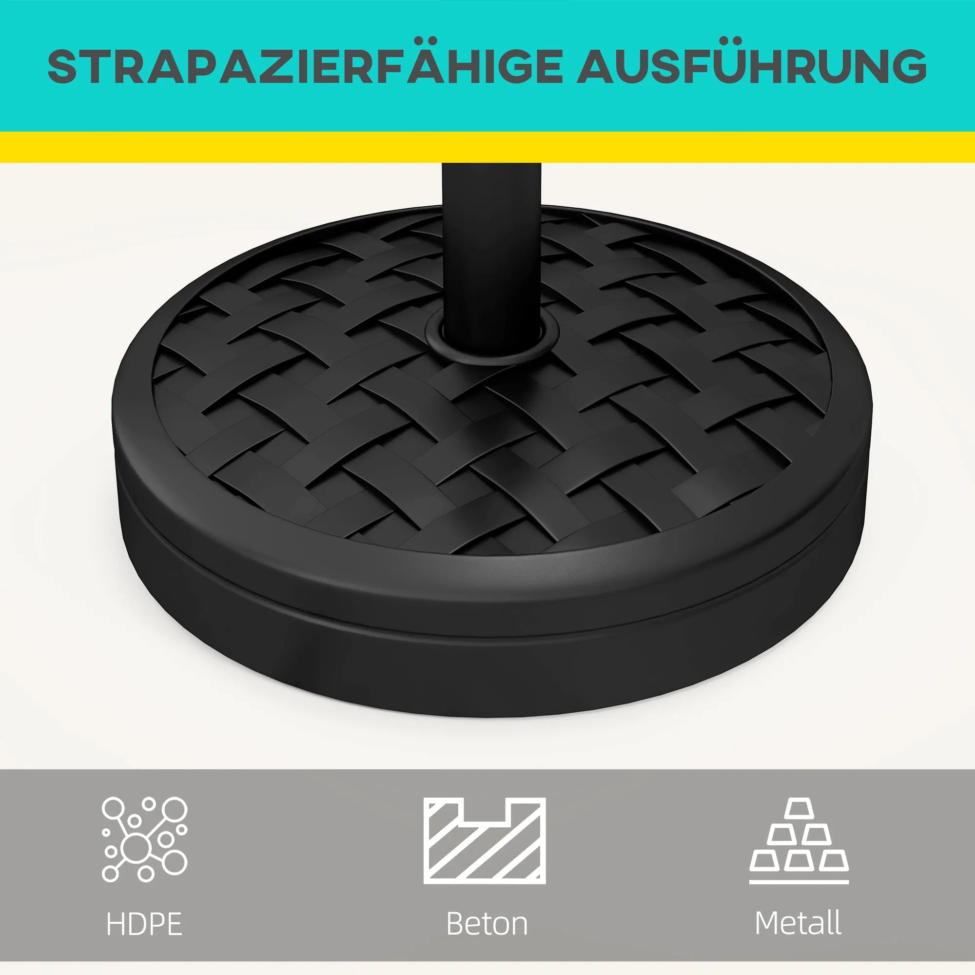 Skėčio stovas betoninis 18 kg, juodas