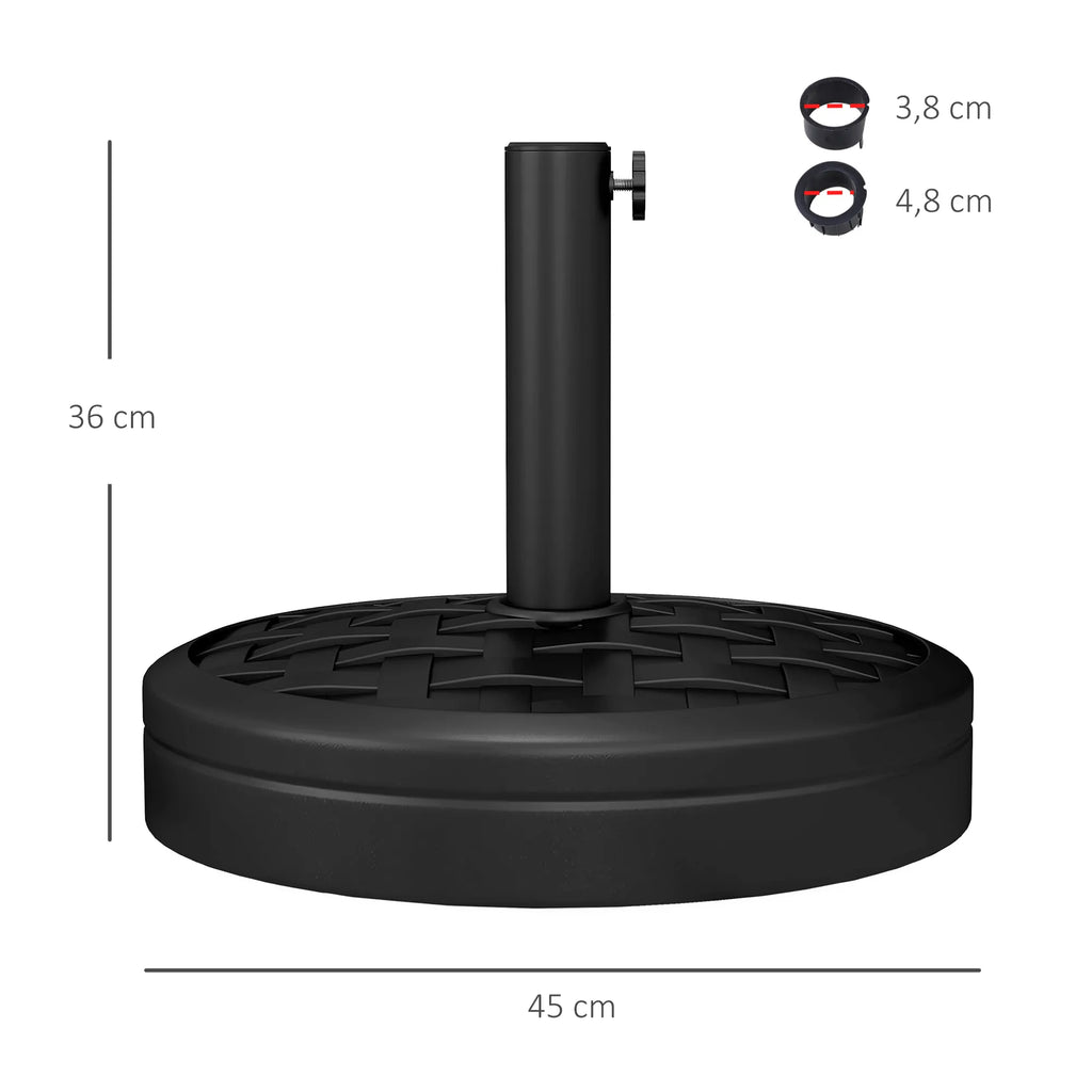 Skėčio stovas betoninis 18 kg, juodas