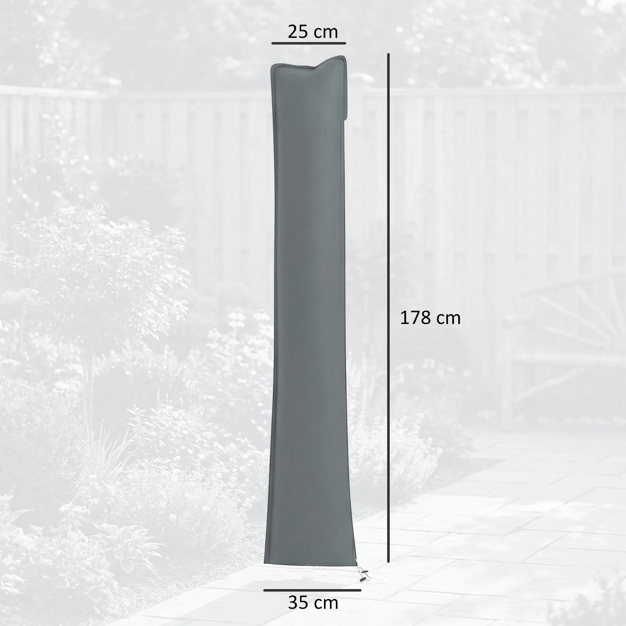 Skėčio uždangalas 178 cm pilkas vandeniui atsparus