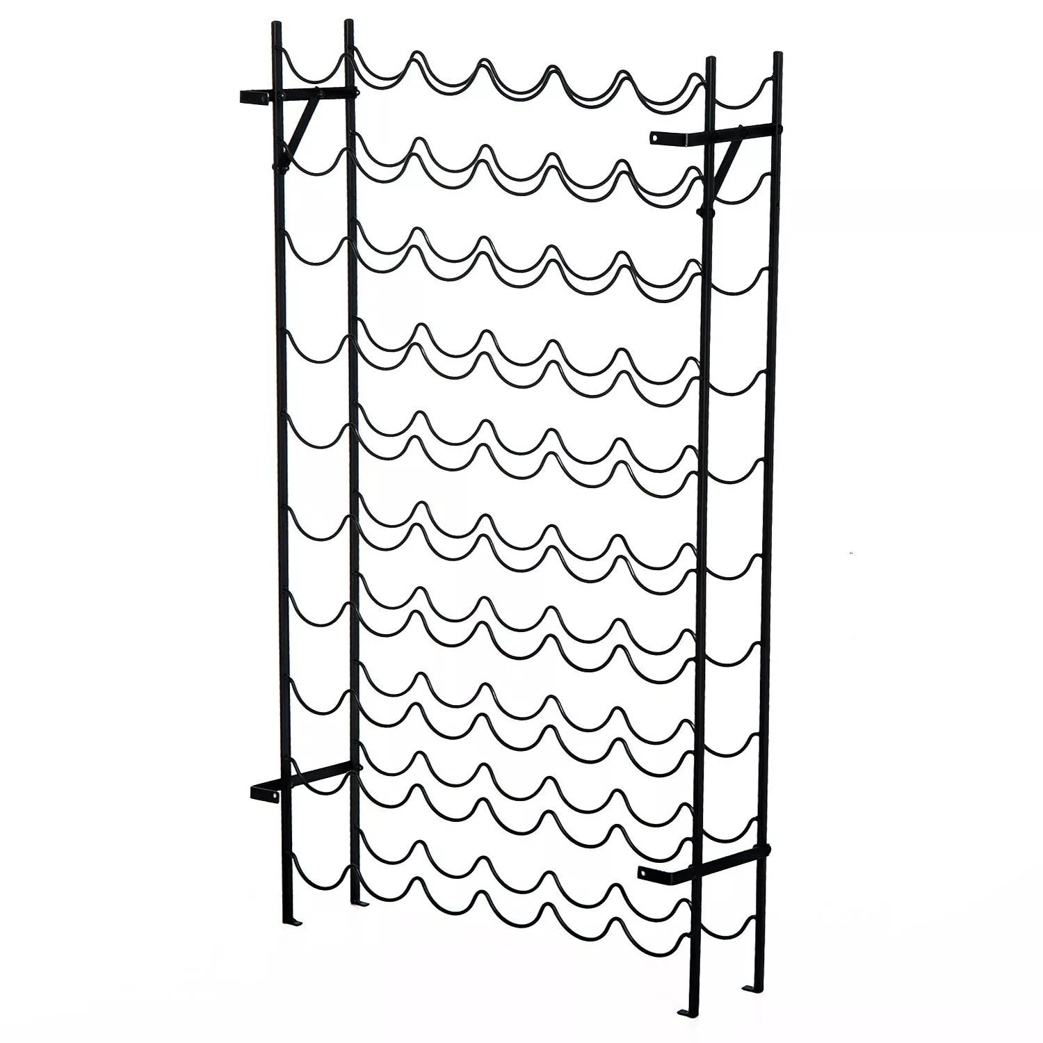 Vyno stovas metalinis 60 butelių 64,5 x 5,5 x 120,5 cm juodas