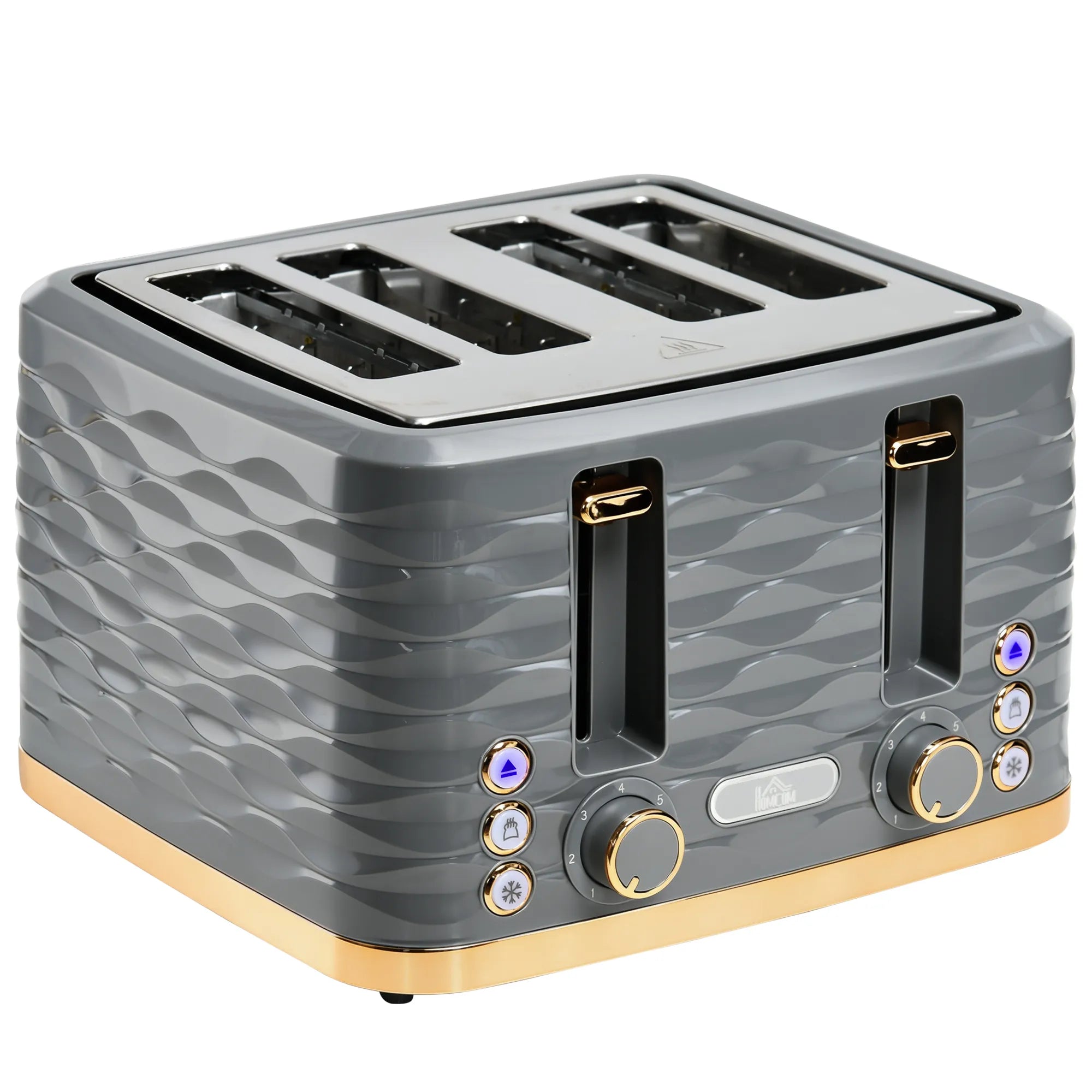 Skrudintuvas 4 riekelėms, pilkas, 7 skrudinimo lygiai, atitirpinimo ir pašildymo funkcijos