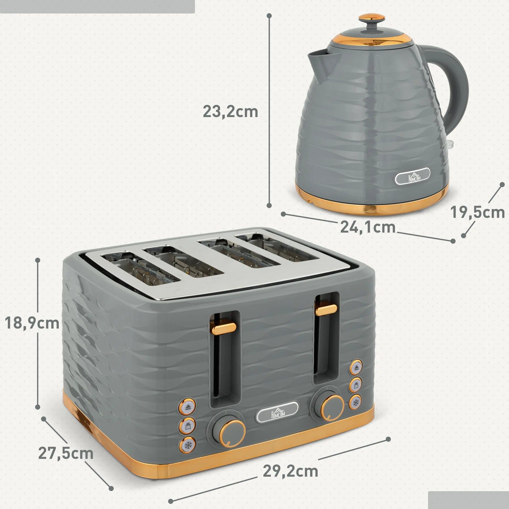 Skrudintuvo ir virdulio komplektas, 1,7 l, pilkos spalvos