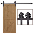 Slankiųjų bėgių rinkinys stumdomosioms durims, įskaitant bėgius, ritinėlius, grindų stabdžius, 183 cm, atlaiko iki 100 kg svorį, tamsiai rudos spalvos