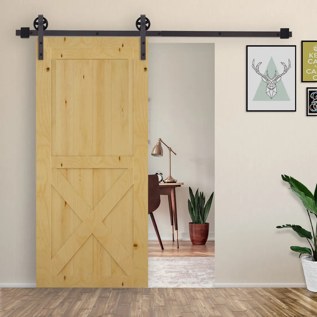 Slankiųjų bėgių rinkinys stumdomosioms durims, įskaitant bėgius, ritinėlius, grindų stabdžius, 183 cm, atlaiko iki 100 kg svorį, tamsiai rudos spalvos