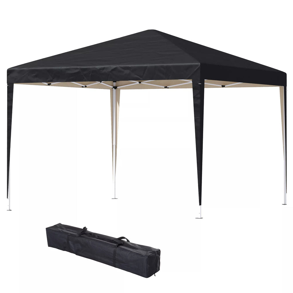 Paviljonas, 2,95 x 2,95 m Pop-Up sulankstomas paviljonas, sodo paviljonas, vakarėlių palapinė, UV apsauga, plienas + Oxford audinys, juodas