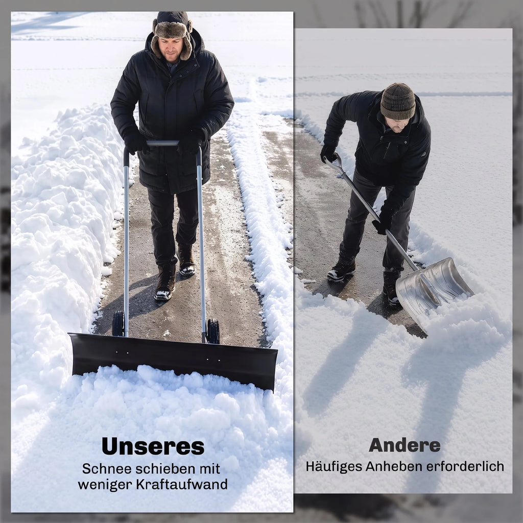 Sniego kastuvas su ratukais, 95 cm, reguliuojamas, juodas