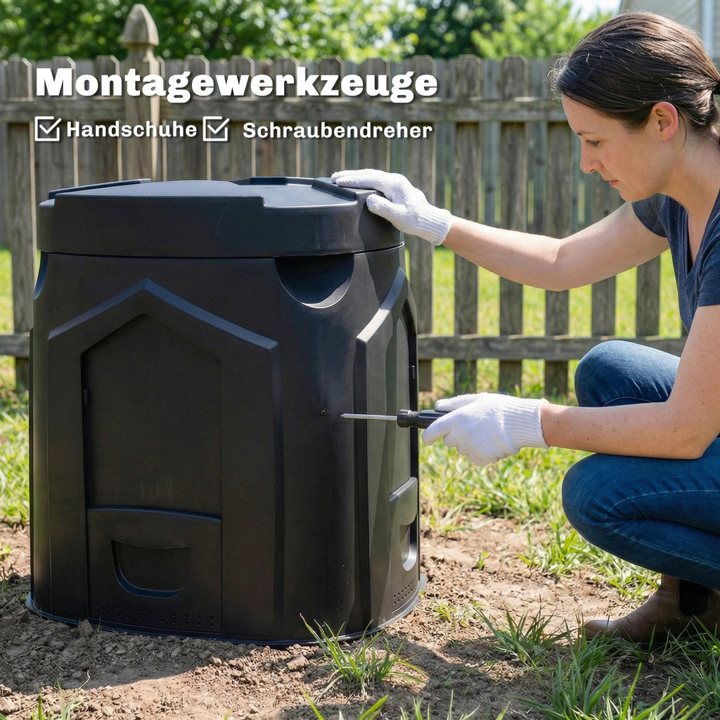 Sod kompostavimo dėžė 240L, trikampė, juoda