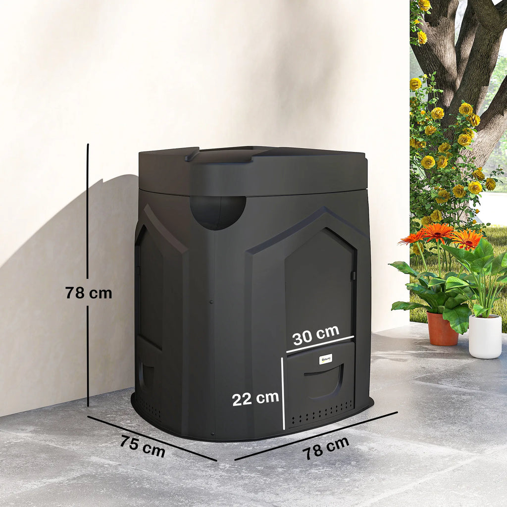 Sod kompostavimo dėžė 240L, trikampė, juoda