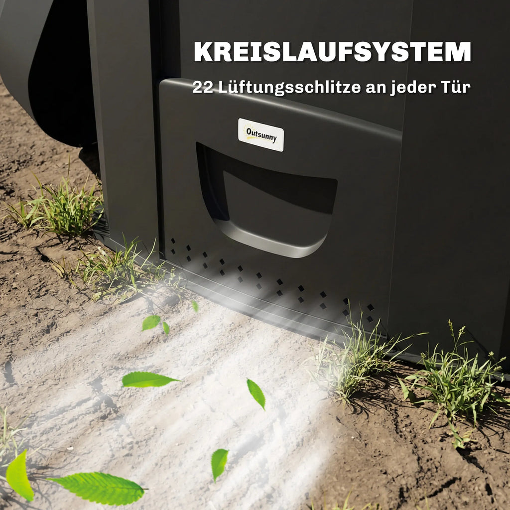 Sod kompostavimo dėžė 240L, trikampė, juoda