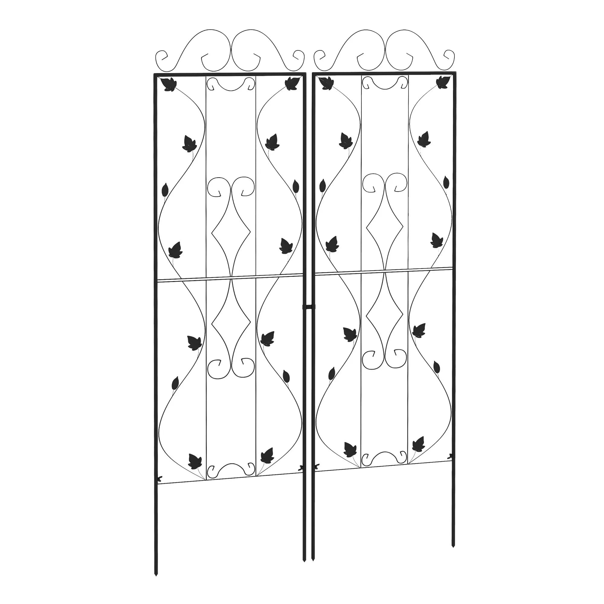 Sodo atramos vijokliniams augalams 2 vnt. metalinės 50x181 cm juodos
