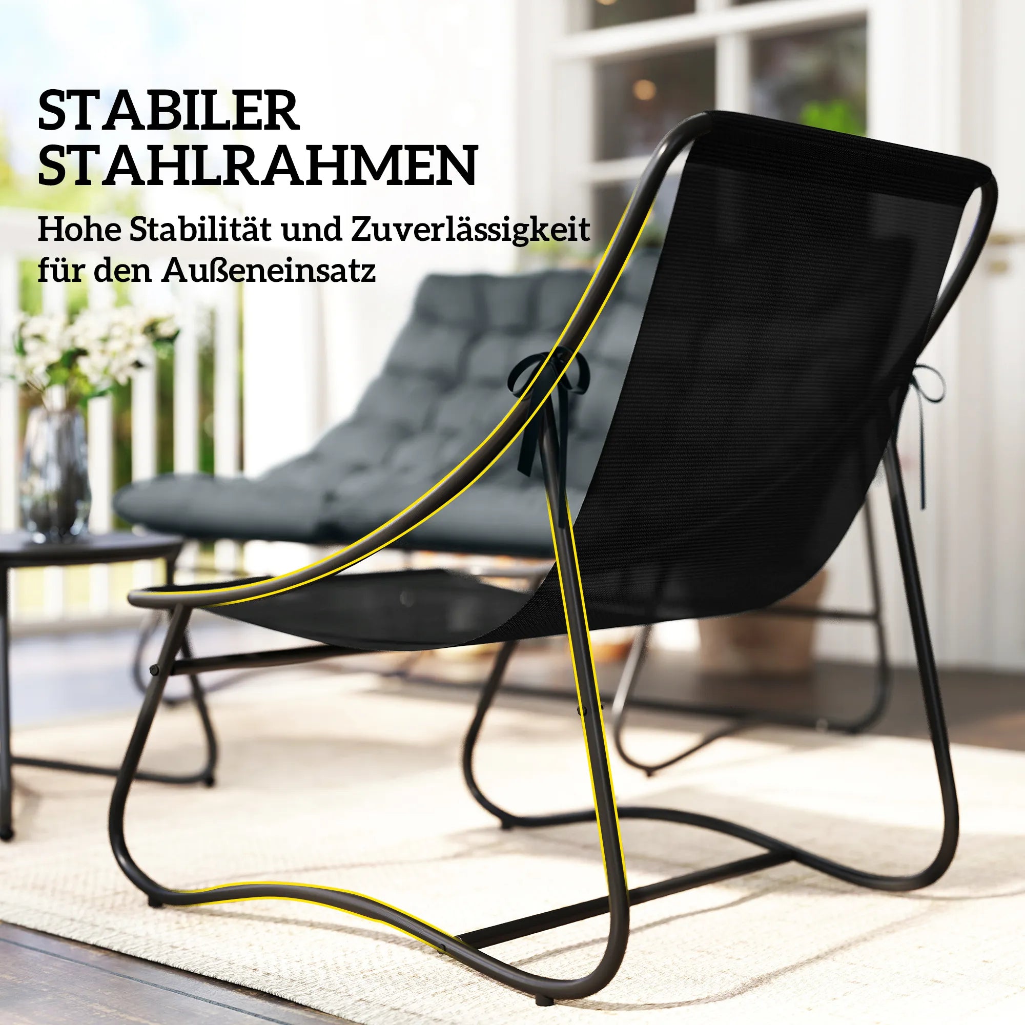 Sodo baldų komplektas, 4 dalių, su sofa, 2 kėdėmis ir stalu, pilkas