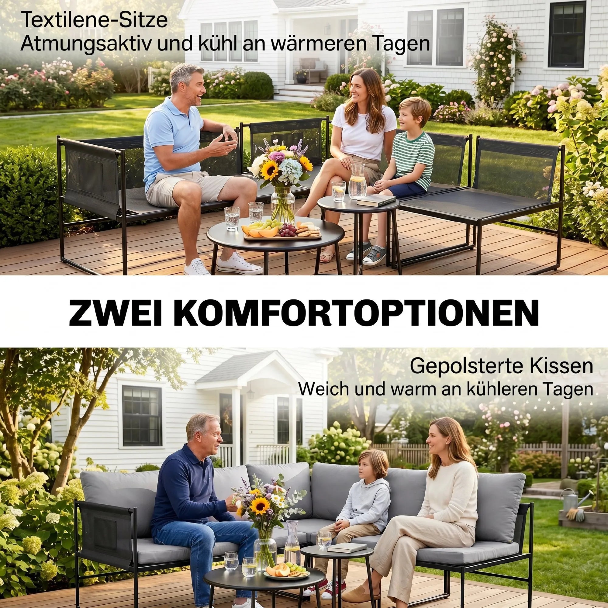 Sodo baldų komplektas modulinis, su pagalvėlėmis, tamsiai pilkas