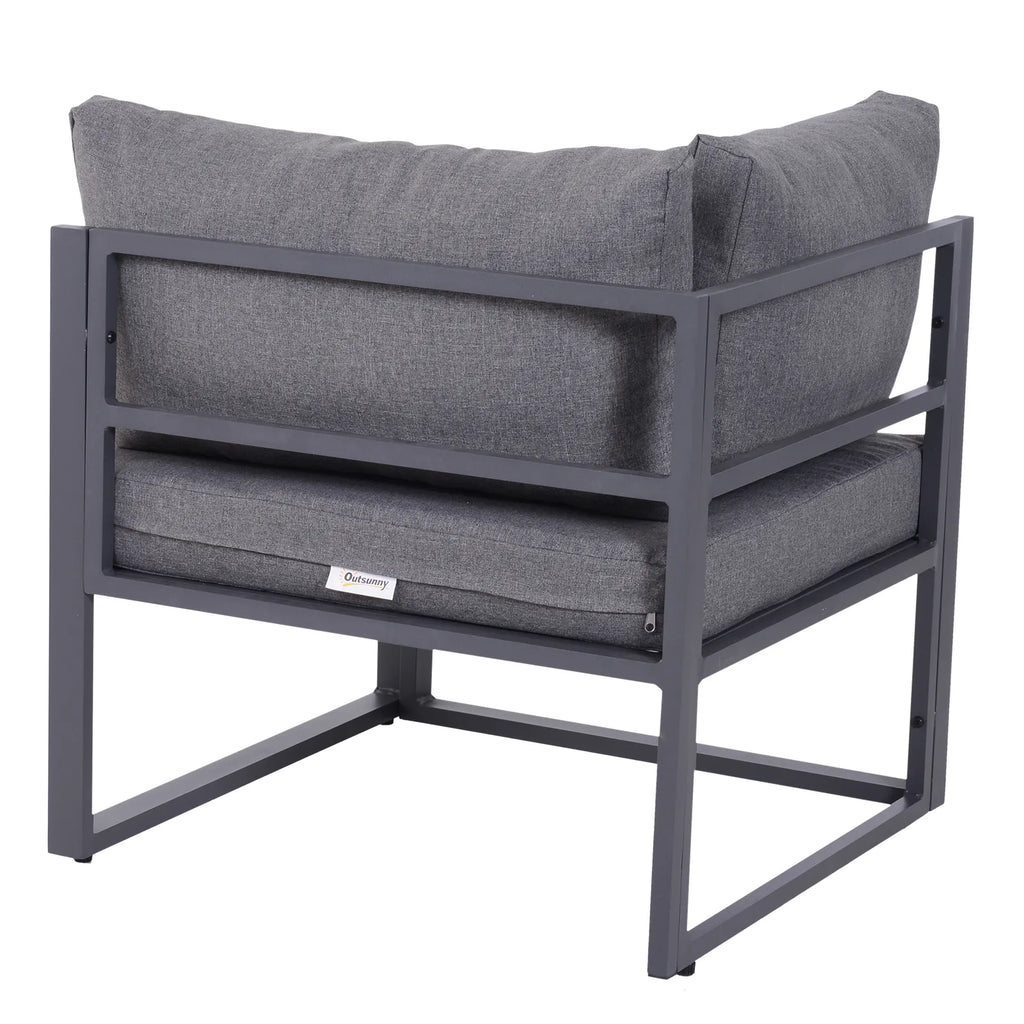 Sodo baldų komplektas su kampine sofa 6 dalių, pilkas