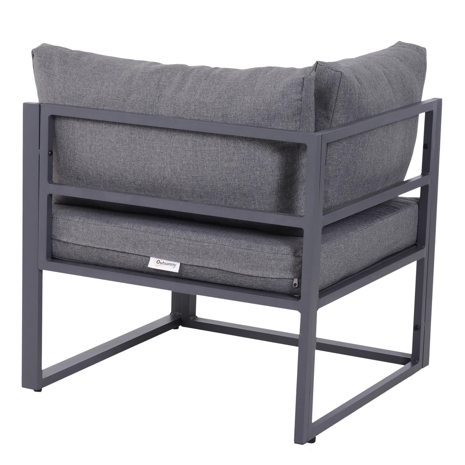 Sodo baldų komplektas su kampine sofa 6 dalių, pilkas