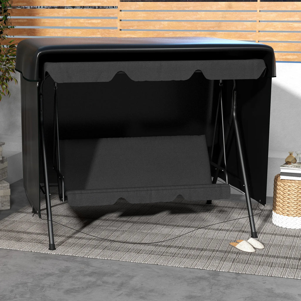 Sodo baldų uždangalas, apsauginis tentas lauko baldams, 215 x 155 x 150 cm, juodas