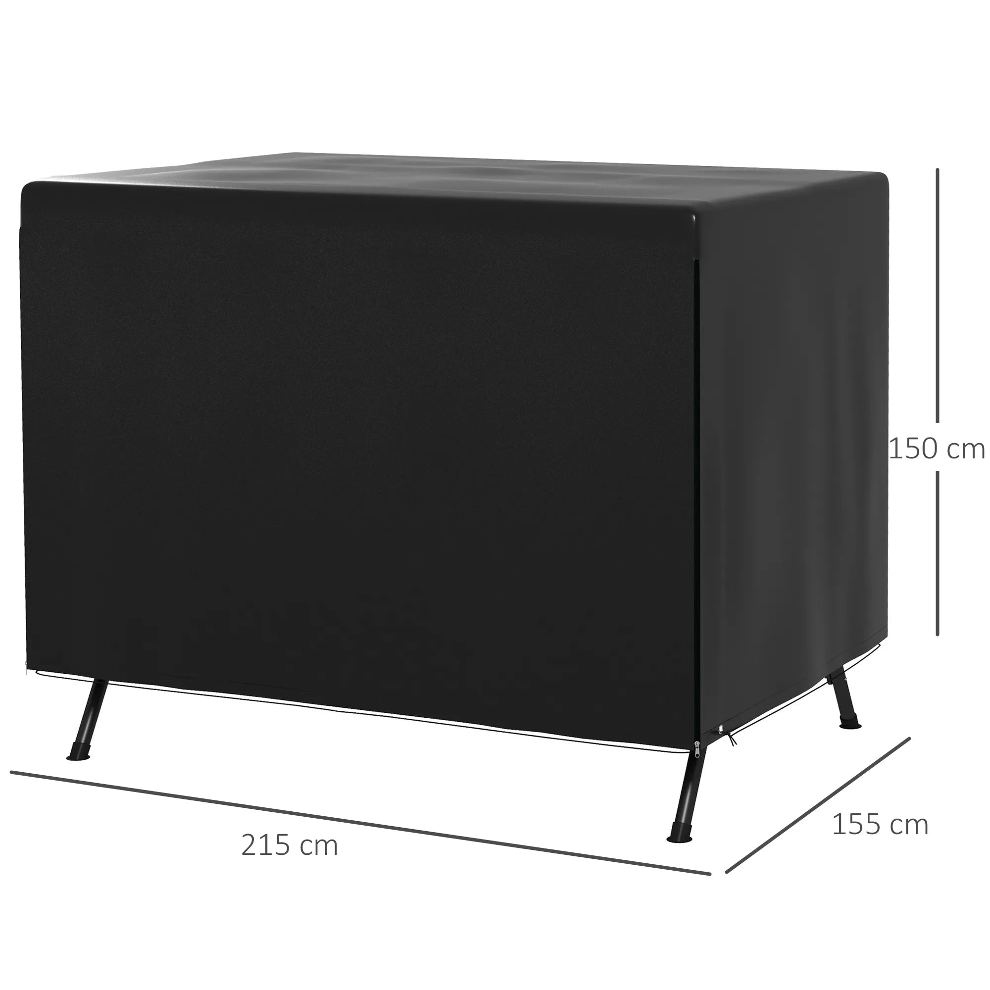 Sodo baldų uždangalas, apsauginis tentas lauko baldams, 215 x 155 x 150 cm, juodas