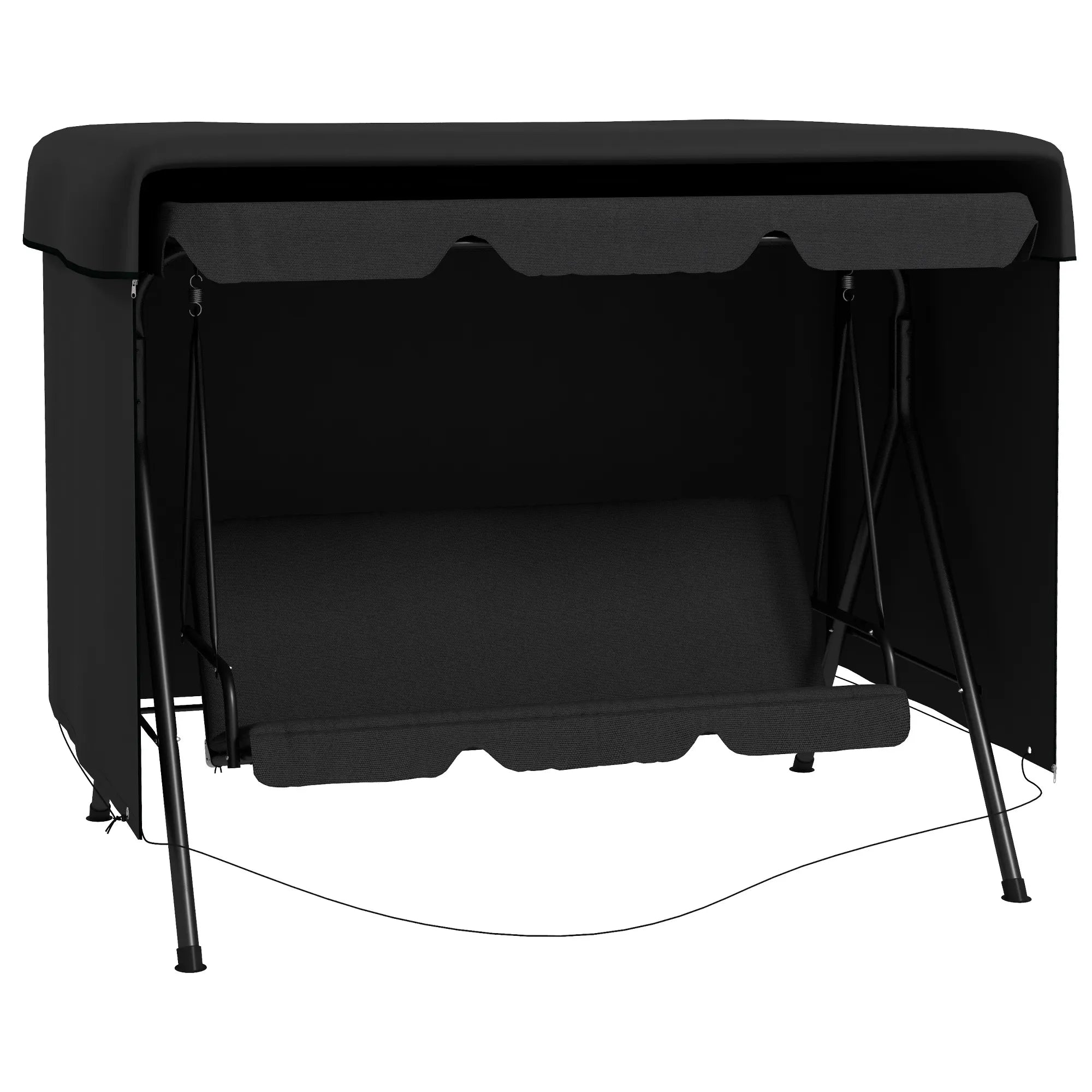 Sodo baldų uždangalas, apsauginis tentas lauko baldams, 215 x 155 x 150 cm, juodas