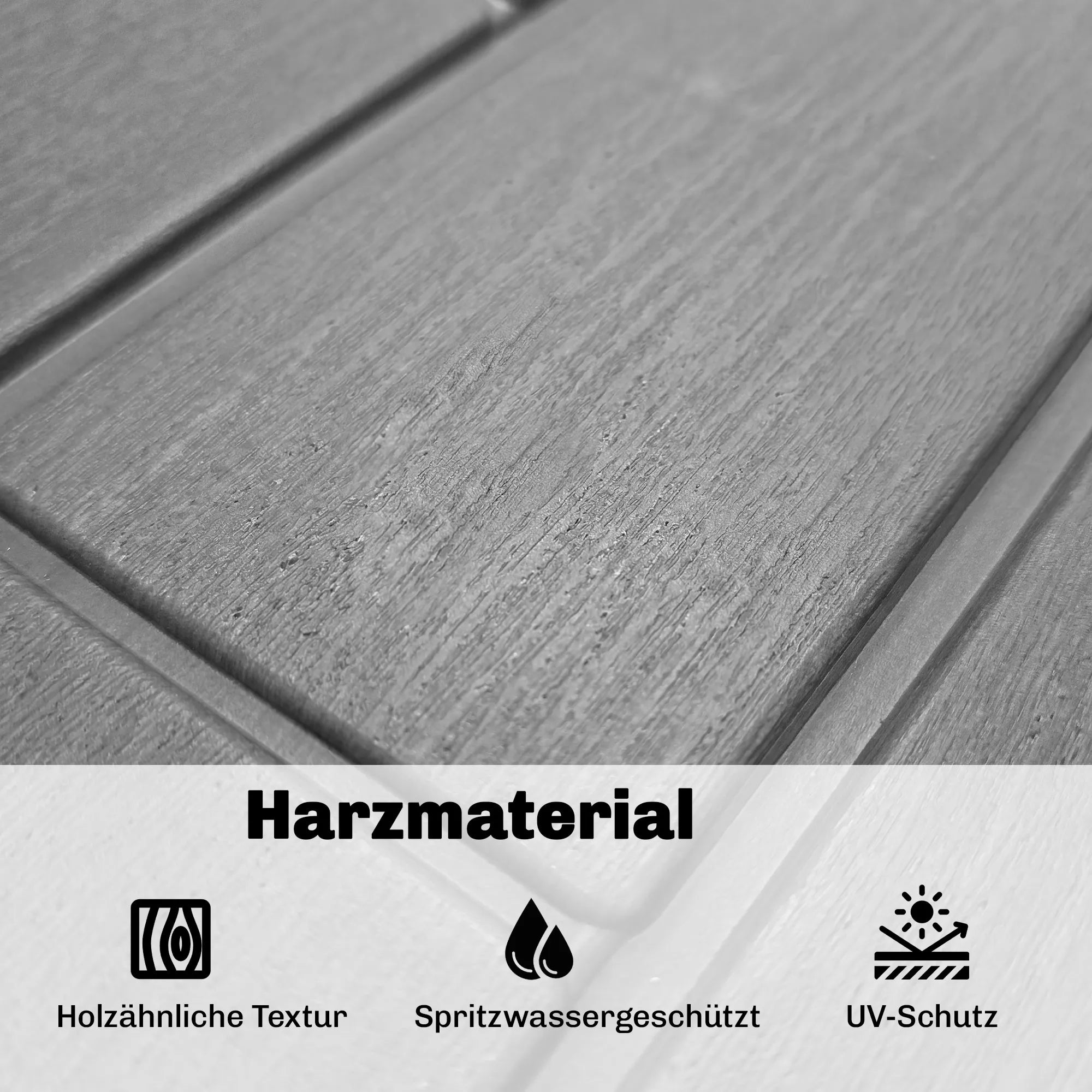 Sodo dėžė plastikinė 379 l talpos su medžio imitacija pilka