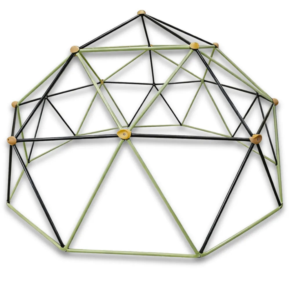 Sodo geometrinio kupolo karkasas, 40 × 102 × 18 cm, juodas ir žalias