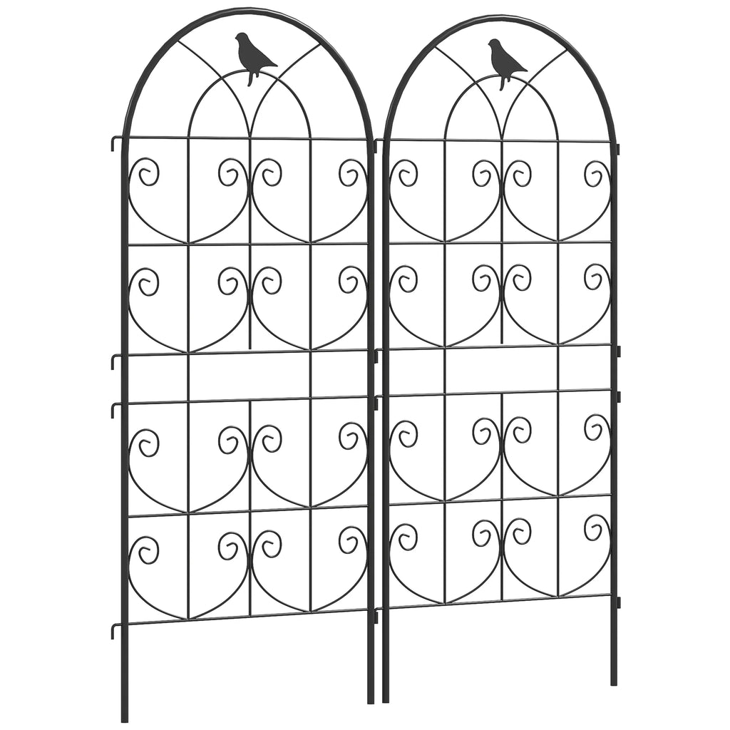 Sodo grotelės augalams, 50x120 cm, 2 vnt., juodos