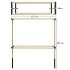 Sodo grotelės vijokliniams augalams, reguliuojamo aukščio, metalinės, 119x139 cm, natūralaus medžio spalvos