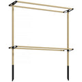 Sodo grotelės vijokliniams augalams, reguliuojamo aukščio, metalinės, 119x139 cm, natūralaus medžio spalvos