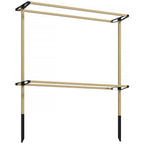 Sodo grotelės vijokliniams augalams, reguliuojamo aukščio, metalinės, 119x139 cm, natūralaus medžio spalvos