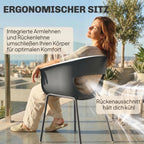 Sodo kėdės, 4 vnt., ergonomiškos, iki 120 kg, tamsiai pilkos