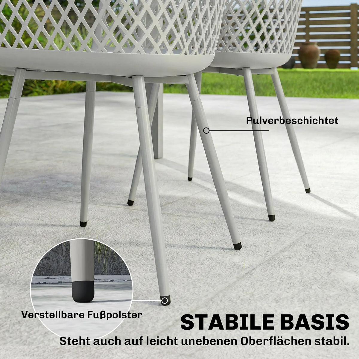 Sodo kėdės 4 vnt. komplektas, su porankiais ir atlošu, iki 120 kg, pilkos