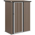 Sodo namelis 1,07 m² 142 x 86 x 189 cm su šlaitiniu stogu, rudas