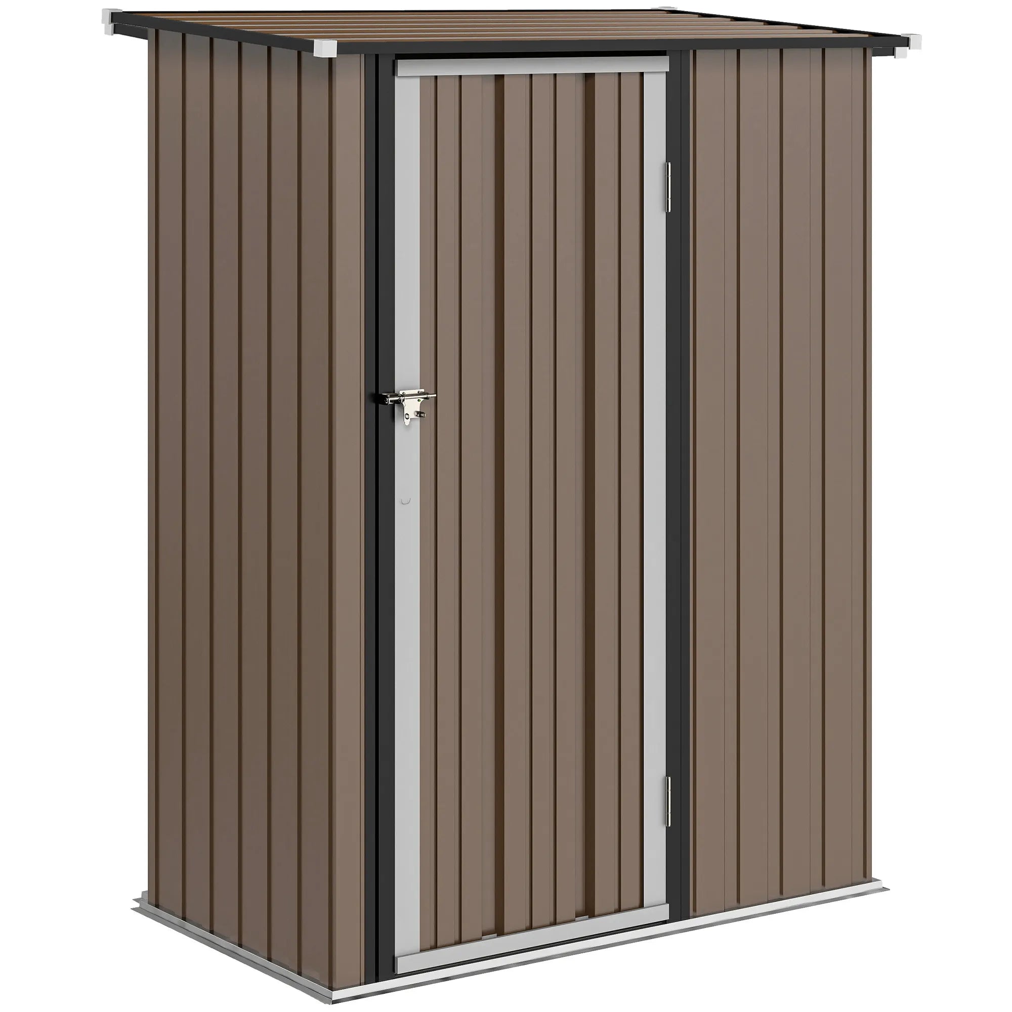 Sodo namelis 1,07 m² 142 x 86 x 189 cm su šlaitiniu stogu, rudas