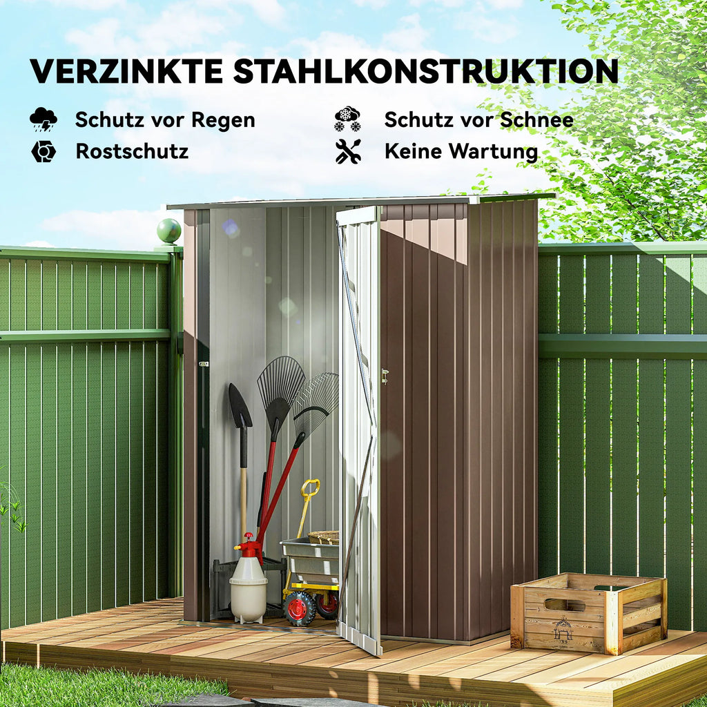 Sodo namelis 1,07 m² 142 x 86 x 189 cm su šlaitiniu stogu, rudas