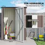 Sodo namelis 1,07 m² 142 x 86 x 189 cm su šlaitiniu stogu, rudas