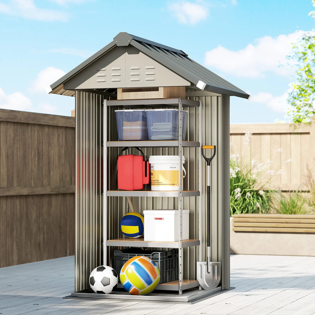 Sodo namelis 1,17 m² šviesiai pilkos spalvos 22 x 121 x 192 cm