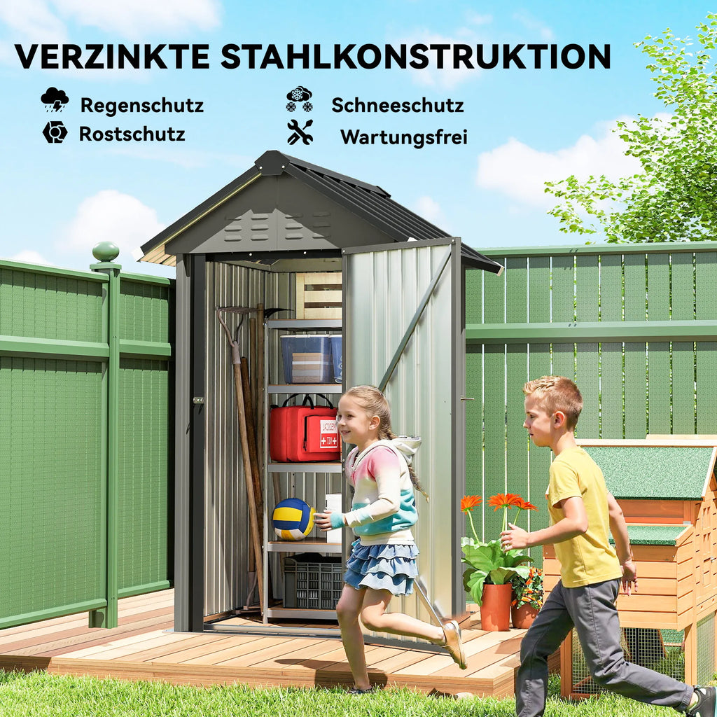 Sodo namelis 1,17 m² šviesiai pilkos spalvos 22 x 121 x 192 cm