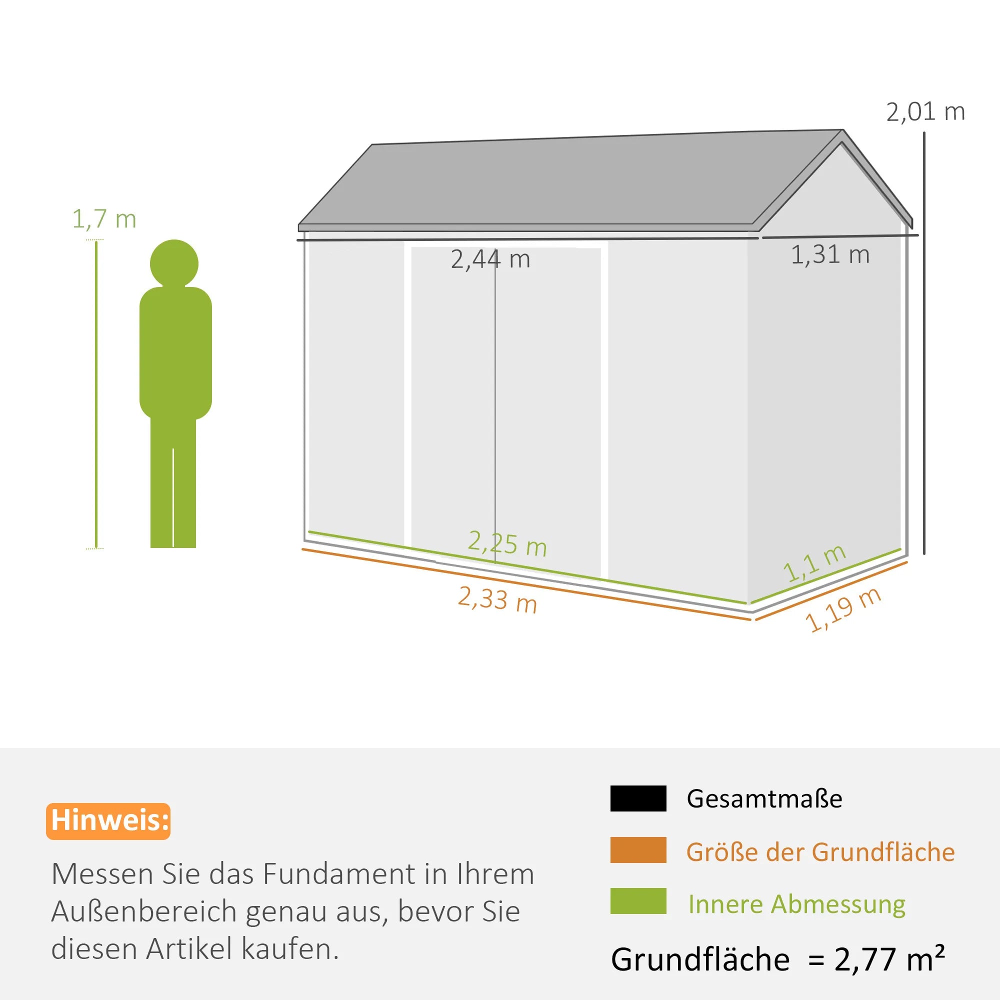 Sodo namelis 2,77 m², įrankių sandėliukas su medienos imitacija, 2 langai, dvigubos durys, pilkas