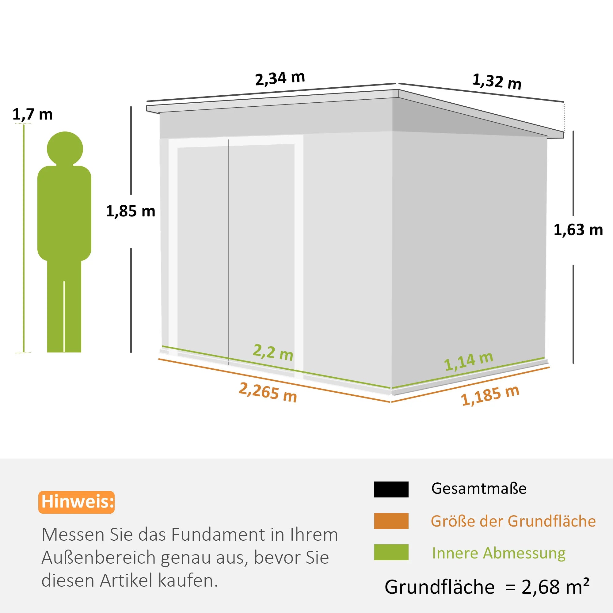 Sodo namelis, įrankių sandėliukas 2,68 m², 3 durų, tamsiai pilkas