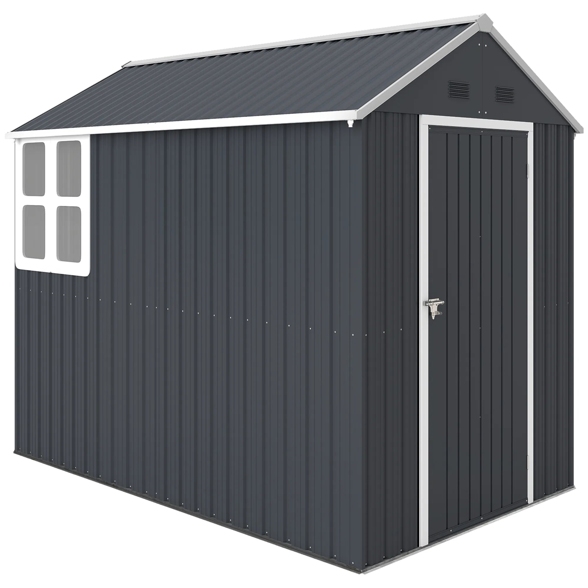 Sodo namelis metalinis su langais 259 x 172 x 222 cm, pilkas