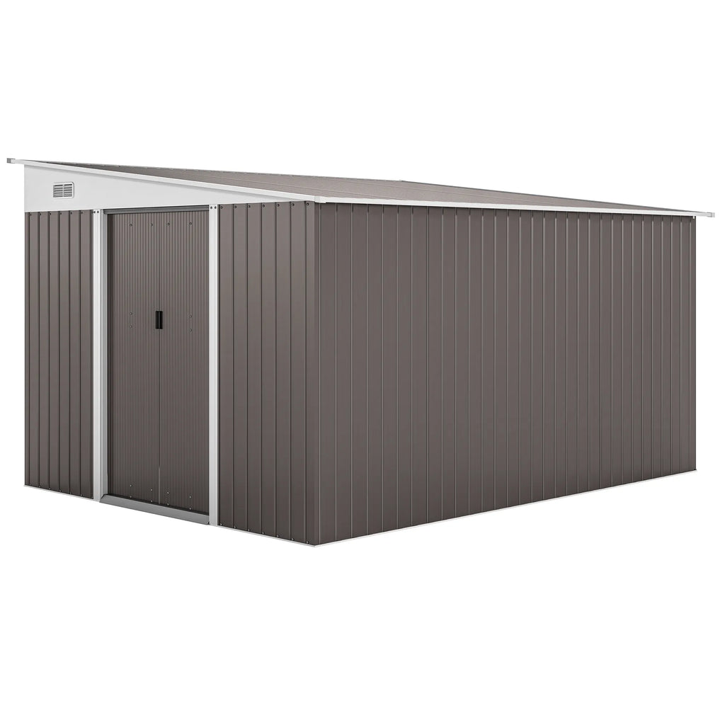 Sodo namelis metalinis su stumdomomis durimis 280 x 345 x 201 cm, pilkas