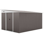 Sodo namelis metalinis su stumdomomis durimis 280 x 345 x 201 cm, pilkas