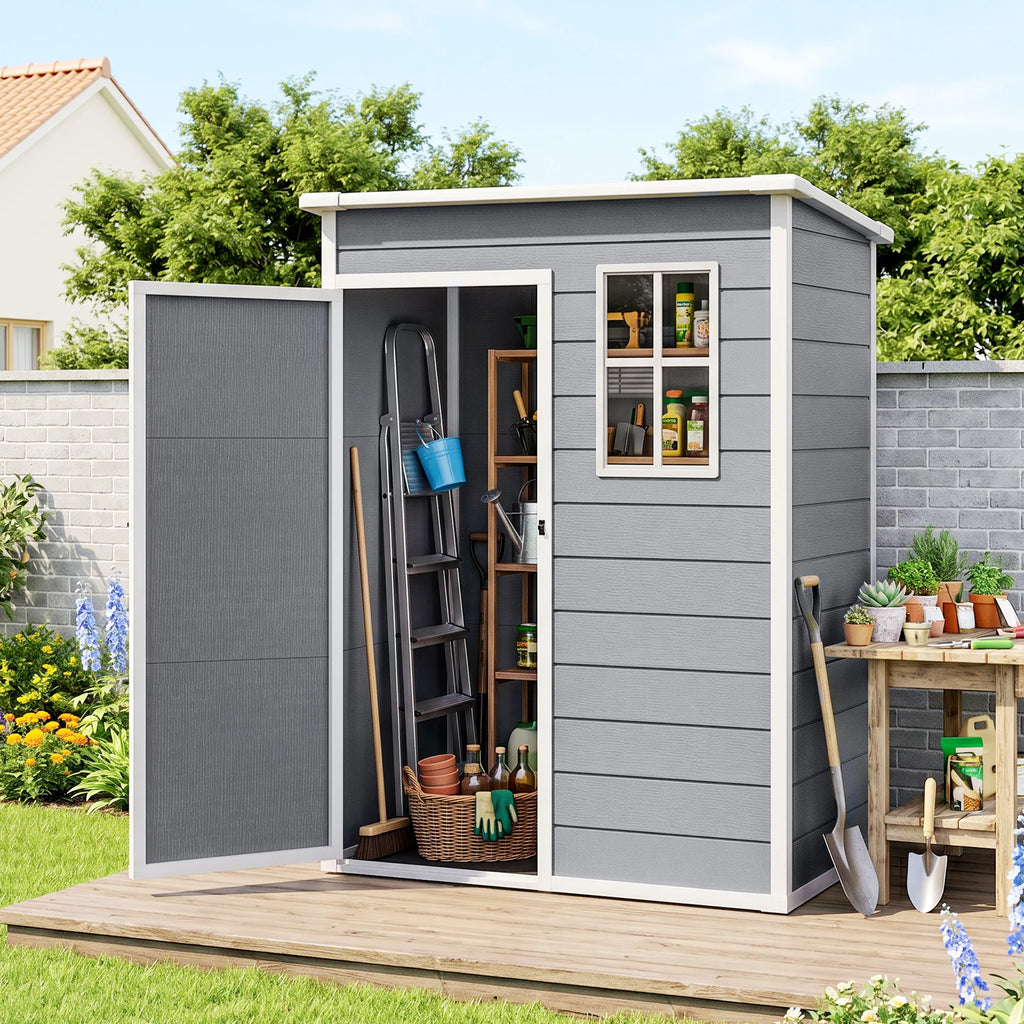 Sodo namelis plastikinis 1,14 m² 151 x 92 x 193 cm pilkas