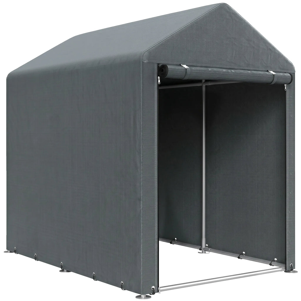 Sodo namelis, sandėliavimo palapinė, tvirta ir atspari atmosferos poveikiui, plieninis rėmas, 1,2 x 1,8 x 1,6 m, tamsiai pilka
