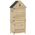Sodo namelis su 4 lentynomis, 80 x 49 x 170 cm, rudas