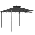 Sodo paviljonas 3x3 m metalinis su dvigubu stogu tamsiai pilkas
