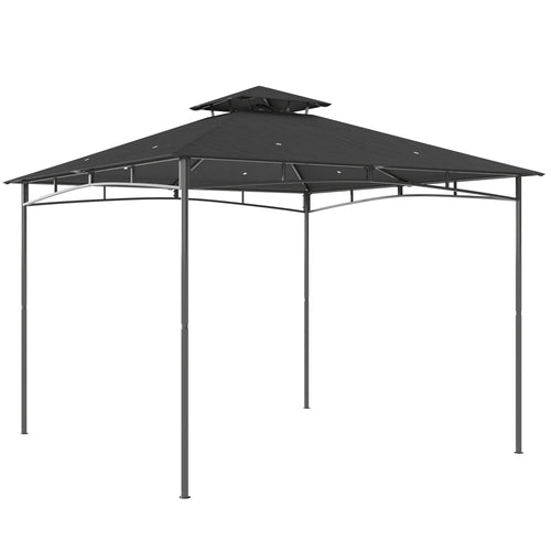 Sodo paviljonas 3x3 m metalinis su dvigubu stogu tamsiai pilkas